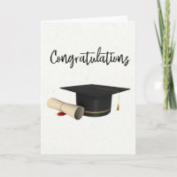 Congratulations Graduation Cap Diploma