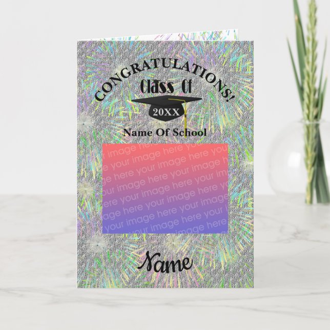 Congratulations Graduation Cap Photo Card (Front)