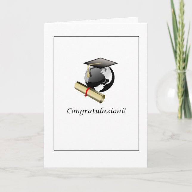 Congratulations! - Graduation Card in Italian (Front)