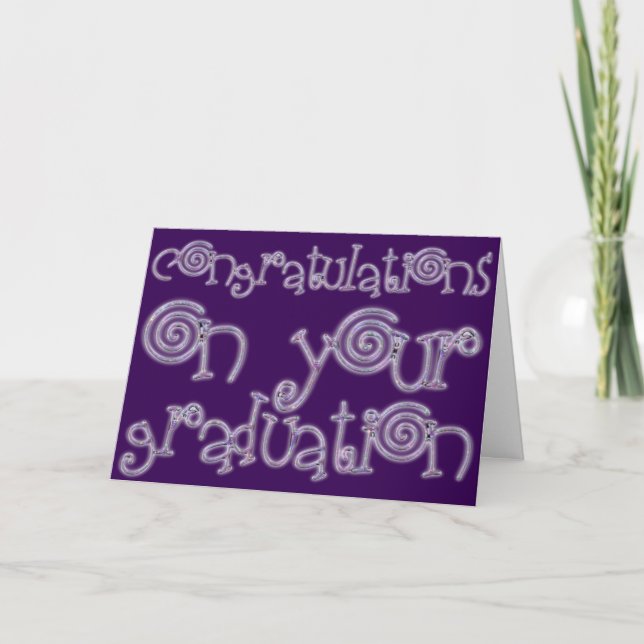 Congratulations Graduation Chic Typography Purple Card (Front)