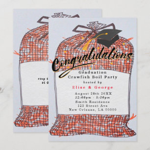 Congratulations Graduation Crawfish Boil Party Invitation