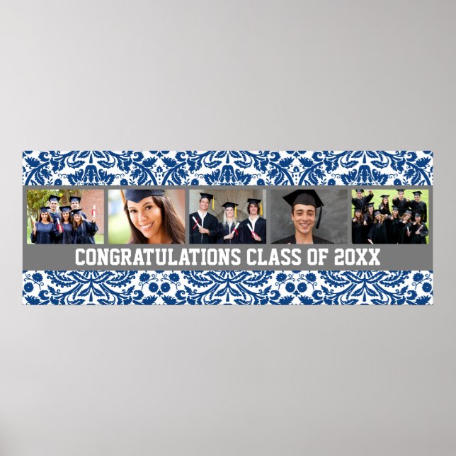 Congratulations Graduation Custom Photo Banner Poster (Front)