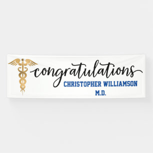 Congratulations Graduation Gold Medical Doctor Banner