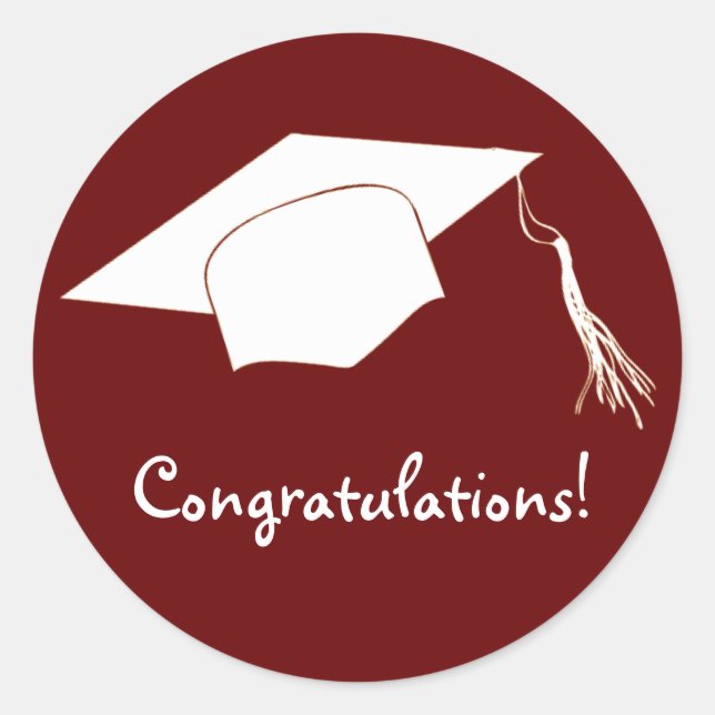 Congratulations graduation hat classic round sticker (Front)