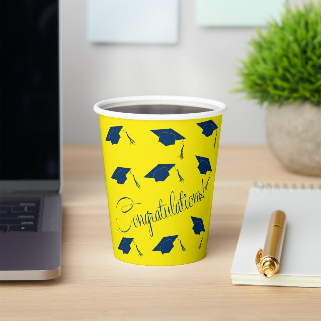 Congratulations graduation hat yellow Paper cup (Insitu)