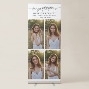 Congratulations Graduation Party 4 Photo Collage Retractable Banner