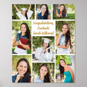 Congratulations Graduation Party 9 Photo Collage Poster