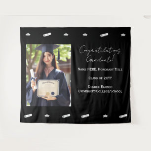 Congratulations Graduation Photo Backdrop Banner Tapestry