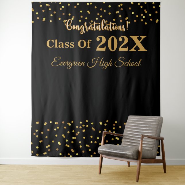 Congratulations Graduation Photo Booth Backdrop Tapestry (In Situ)