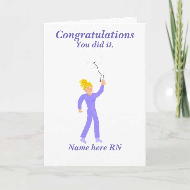 Congratulations Graduation Registered Nurse Card (Front)