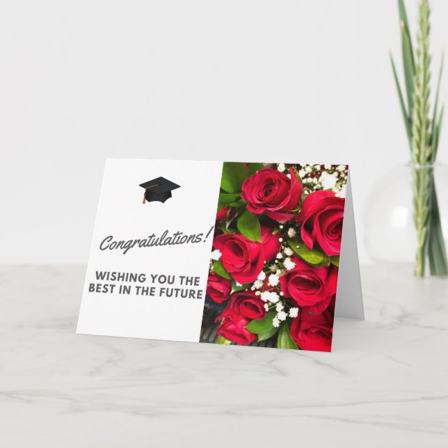 Congratulations Graduation Roses Card (Front)