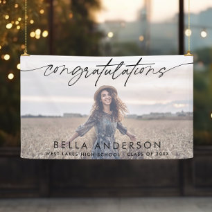 Congratulations Graduation Script Overlay Photo  Banner