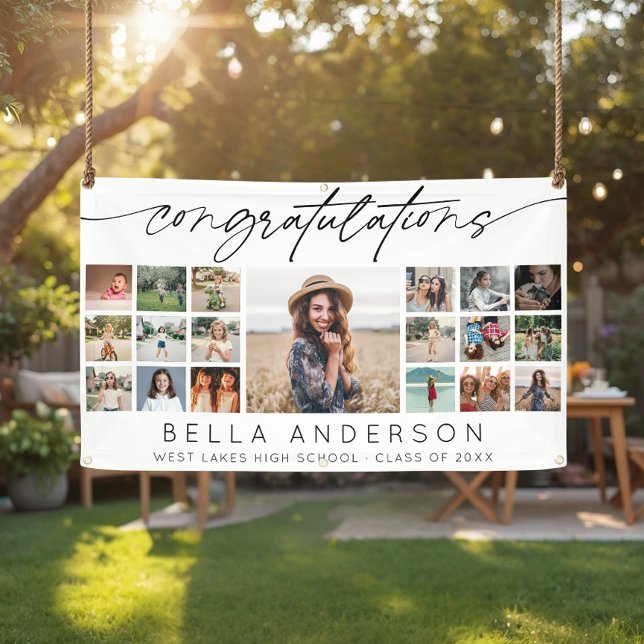 Congratulations Graduation Script Photo Collage Banner (Creator Uploaded)