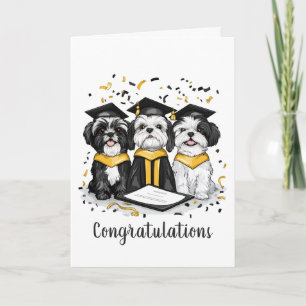 Congratulations Graduation Shih Tzu Dogs Card