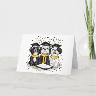 Congratulations Graduation Shih Tzu Dogs Card