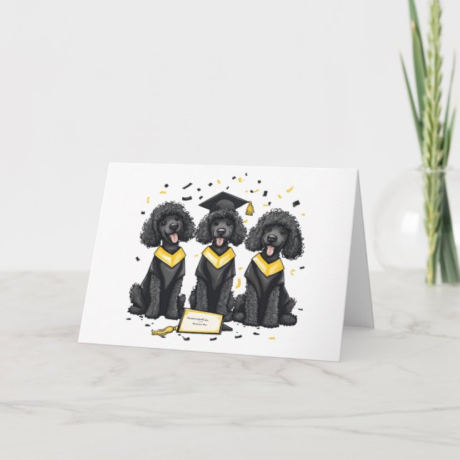Congratulations Graduation Standard Poodle Dogs Card (Front)