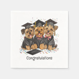 Congratulations Graduation Yorkshire Terrier Dogs Napkin