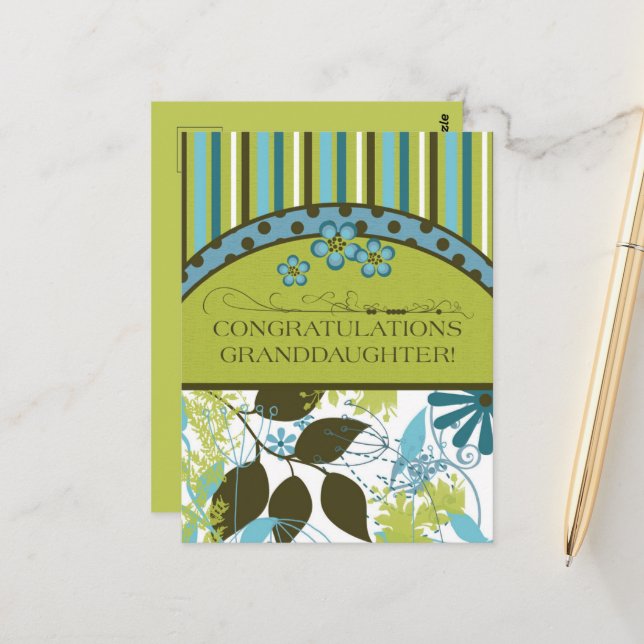 Congratulations Granddaughter Any Occasion Card  (Front/Back In Situ)