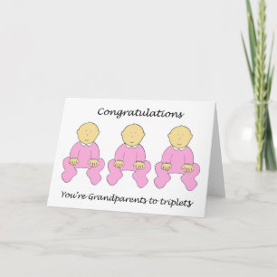 Congratulations  Grandparents to Female Triplets Card