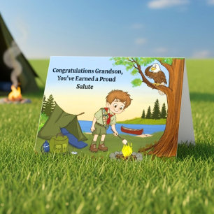 Congratulations Grandson, Proud Scout Card