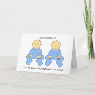Congratulations Great Grandparents to Twin Boys Card