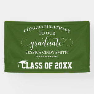 Congratulations Green Graduate Graduation Party Banner