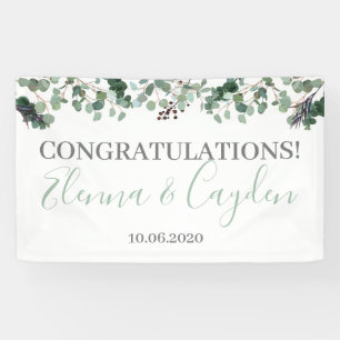 Congratulations Greenery Banner Wedding Decoration