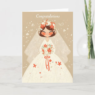 Congratulations Happy Bride Wedding Holiday Card