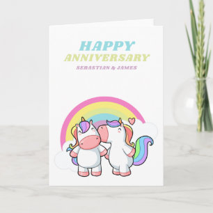 Congratulations Happy Wedding Anniversary Unicorn Card