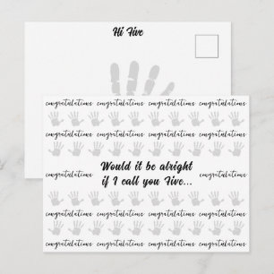 Congratulations High Five Honour Any Accomplishmen Postcard
