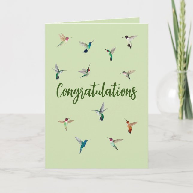 Congratulations Hummingbirds  Card (Front)