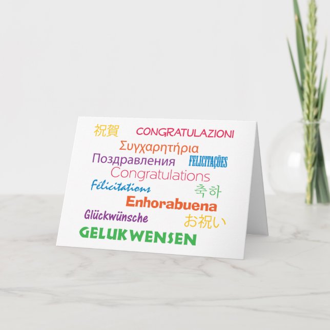 Congratulations in Many Languages Card (Front)