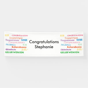 Congratulations in Many Languages Customisable Banner