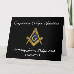 Congratulations Installation Master Mason Thank You Card