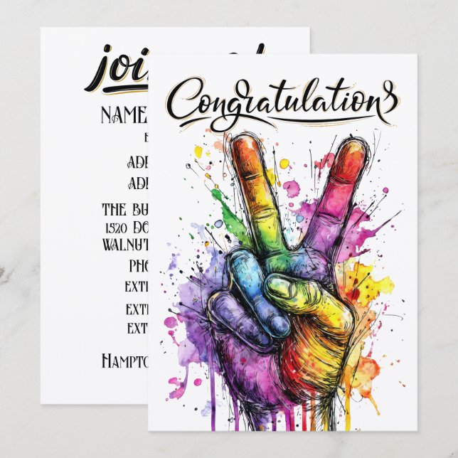 CONGRATULATIONS  INVITATION (Front/Back)