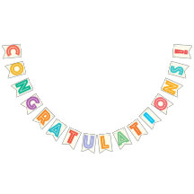 CONGRATULATIONS - IVORY WHITE & MULTICOLOR TEXT