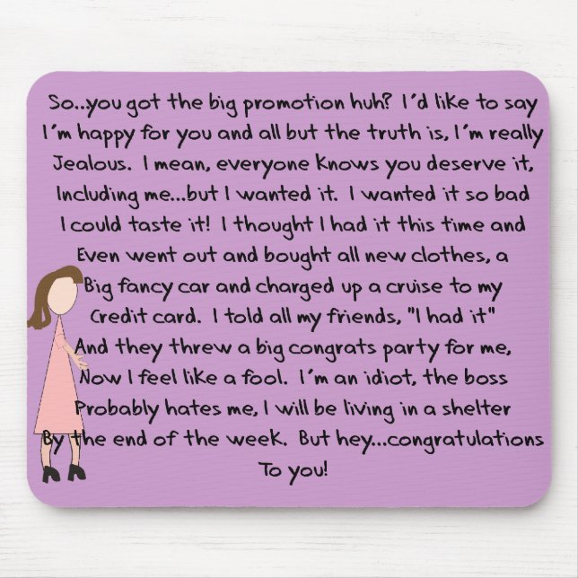 Congratulations Job Promotion Gifts (Female) Mouse Mat (Front)