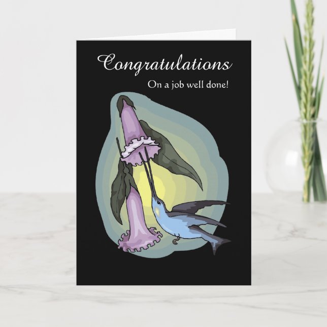 Congratulations / Job Well Done - Hummingbird Card (Front)