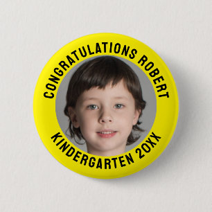 Congratulations Kindergarten Graduate Photo 6 Cm Round Badge