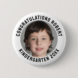 Congratulations Kindergarten Graduate Photo 6 Cm Round Badge