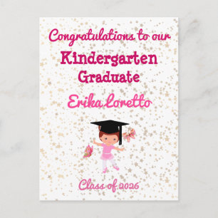 Congratulations Kindergarten Graduation Ballerina Postcard