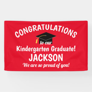 Congratulations Kindergarten Graduation Red Banner