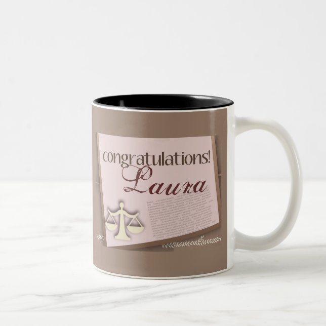 Congratulations Law School Graduate Two-Tone Coffee Mug (Right)