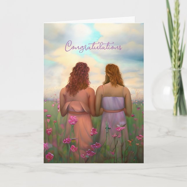 Congratulations | Lesbian Newlyweds Card (Front)