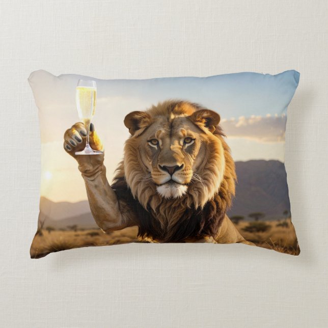Congratulations Lion Decorative Cushion (Front)
