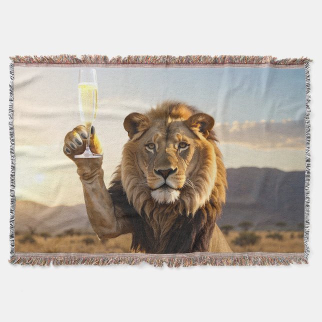 Congratulations Lion Throw Blanket (Front)