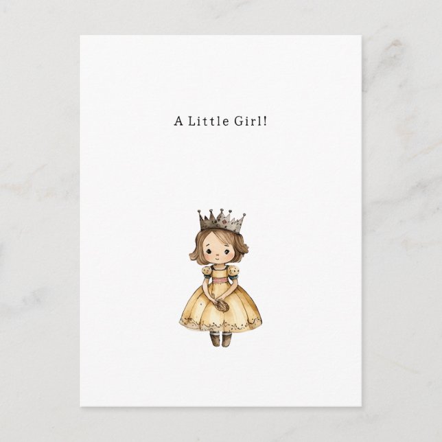 Congratulations Little Girl New Baby Birth Card (Front)