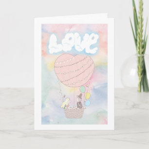 Congratulations Love In The Air Hot-air Balloon Holiday Card