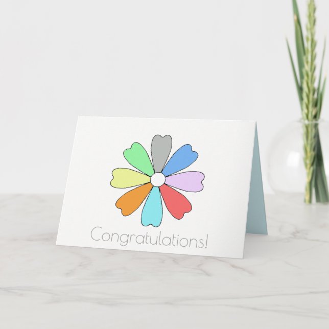 Congratulations Lucky Flower Greeting Card (Front)