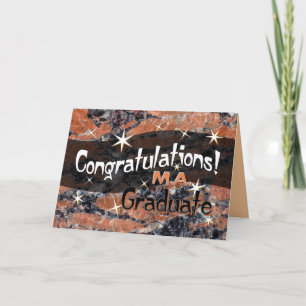 Congratulations M.A. Graduate Orange and Black Card